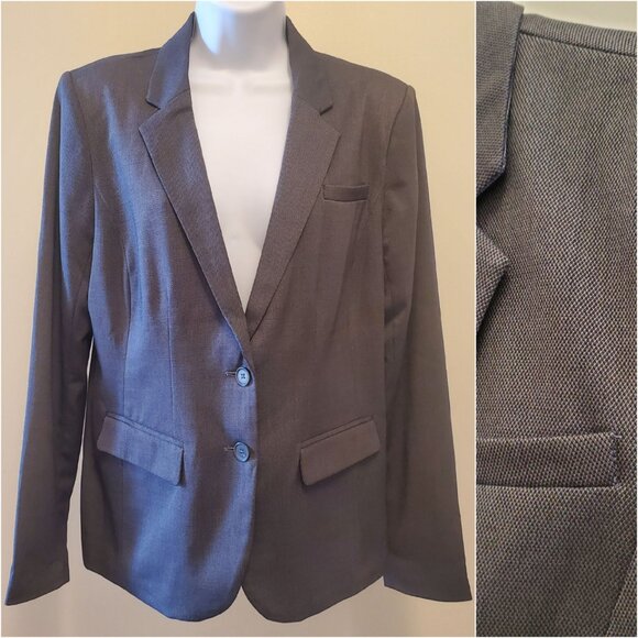 Apt. 9 Women's Two-Button Blazer Suit Jacket Gray - (12) - Picture 2 of 14